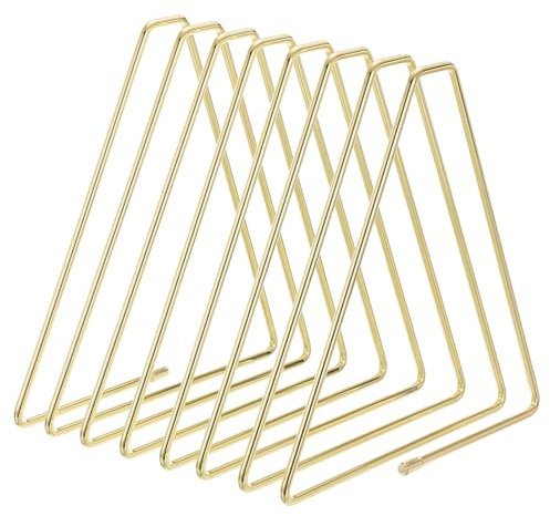 PATIKIL Porte-Documents de Bureau en Métal Avec 7 Compartiments Triangulaires, 1 Support pour Disques Vinyles, Organisateur de Fichiers de Bureau, Ton Doré, 1,26 X 6,69 X 7,09