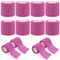 WuGU 12 Rollen Selbstklebender Verband, Haftbandage Selbstklebend, Elastische Binde, Selbsthaftende Bandage, Geeignet für Stretch Sportler, Handgelenk, Fingern, Pet (Rosa 5 cm x 4,5 m)