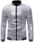 Glitzer Jacket Herren Pailletten-Jacke Metallic Nachtclub Reißverschluss Bomberjacke 80er Jahre Outfit Herren Mode Casual Baseball Bomber Glänzende Jacke Disco Party Karneval Kostüm
