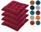 Hixingo 4er Set Stuhlkissen, Sitzkissen Stuhl Dunkelgrün, Stuhlkissen 40x40 Kristall-Samt Sitzkissen Bank Sitzunterlage Innen, Sitzauflagen Chair Cushion für Terrassen (40cm,Burgunderrot)