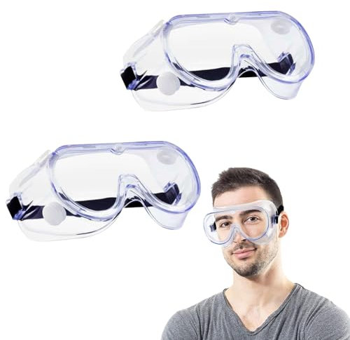 KARELLS Gafas de Seguridad,Gafas Antipolvo Transparente,2 PCS Gafas Proteccion Trabajo Antivaho,Gafas de Seguridad Para Trabajo,Gafas Para Carpintería,Contra el Polvo,manchas y agentes contaminantes