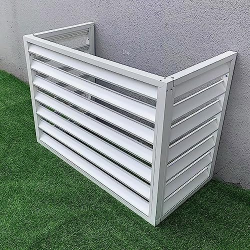 LAMEDOAT Außenklimaanlagen-Abdeckung, Sichtschutzzaun, Allwetter-Diebstahlschutz, stabile Aluminium-Klimaanlagenabdeckung, Pool-Ausrüstung, Sichtschutz, Mülleimergehäuse, verstecktes Klimaanlagenrega