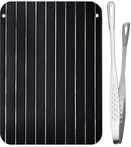 1 placa de descongelación rápida para alimentos congelados, 1 pinza para barbacoa, bandeja de descongelación, tabla de descongelar, placa de descongelación de pescado, plato para descongelar objetos,