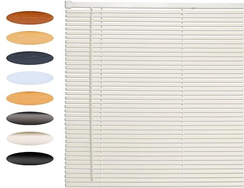 Lister Cartwright 25mm PVC Venetian Blinds Windows Blind Easy Fit Child Safety Included (White, 115 cm Width x 160 cm Drop)