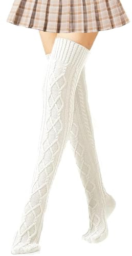 Kniestrümpfe Damen Winter, Overknees Strümpfe Damen Lange Strick Beinstulpen, Warme Beinwärmer, Overknee Strümpfe für Stiefel, Legwarmers im Modischen Design