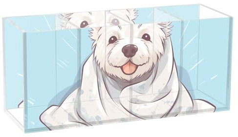 Pot à crayons en acrylique blanc avec 4 compartiments, porte-crayons, pinceaux de maquillage, accessoires de bureau, salle de bain, cuisine