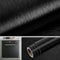 Livelynine Contact Paper Self Adhesive Black for Fridge Cover Splashback for Kitchen 40CMx10M Heat Resistant Kitchen Vinyl Wrap for Cupboards Drawer Table Top Freezer Metallic Black Stick on Wallpaper