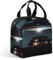 MNBVKL Lunchtasche mit Tasche, UFO bei Nacht bedruckte Lunchtasche, Outdoor-Lunch-Tasche, Reise-Lunch-Tasche, universelle Lunchtasche