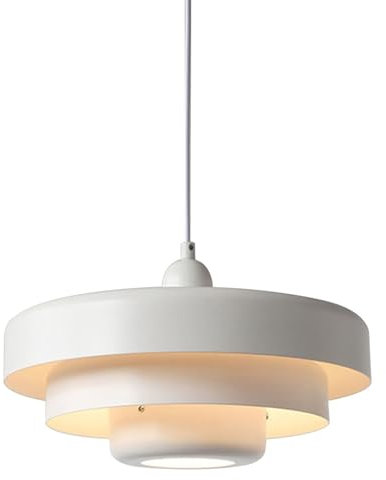 Modern Hängelampe mit batterie,Innen Hängeleuchte Batteriebetriebene mit Fernbedienung,Ohne Stromanschluss Hängelampen mit Batterie Akku Glühbirne,Pendelleuchte keine Verkabelung erforderlich.(White)