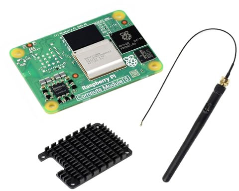Waveshare CM5 Pi Compute Module 5,Comes with an Official Raspberry Pi CM5004000 (Without Wireless, 4GB RAM, 0GB (Lite) eMMC Flash), an Antenna Kit and a HEATSINK