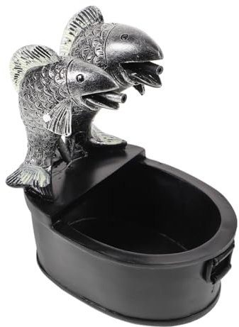 Happyyami Dekorativer Brunnen Im Freien Wasserspiel Aus Harz Mit Fischmotiv Für Den Garten Wasserfall-Glas Für Den Hof