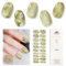 EBANKU Semi Cured Gel Nail Strips, 20PCS Gel Nail Stickers Long Lasting - Easy to Apply & Remove for Salon-Quality Pedicure - Green Flower Butterfly
