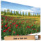 TRIOSK Sichtschutz Garten Deko Zaun Plane Blickdicht groß mit Zaunblende Motiv Mohn Blumen Feld Wiese für Balkon Terrasse Zaunelement Doppelstabmatten Gartenzaun PVC 250x150 cm