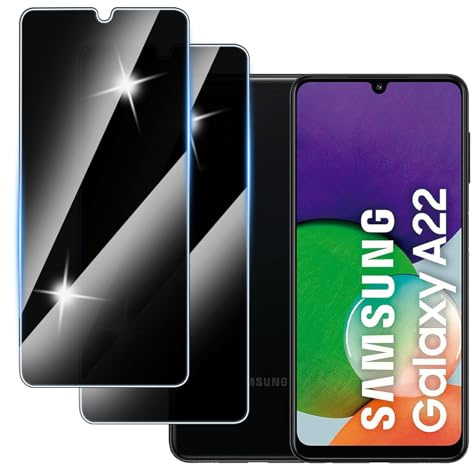 [3 Pièces] Anti-Espion Verre Trempé pour Samsung Galaxy A22 4G, Confidentialité Protecteur d'Écran Verre,Anti Rayures, 9H Dureté,Sans Bulles