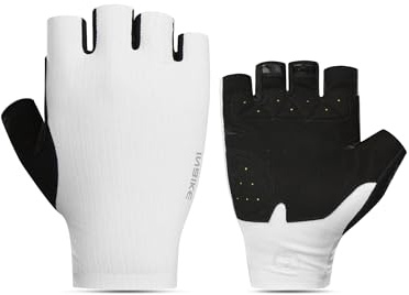 INBIKE Fahrradhandschuhe Sommer Halbfinger Kurz Fingerlos Fahrrad MTB Handschuhe für Moutainbike Sport Trainning Rennen Radfahren Weiß M