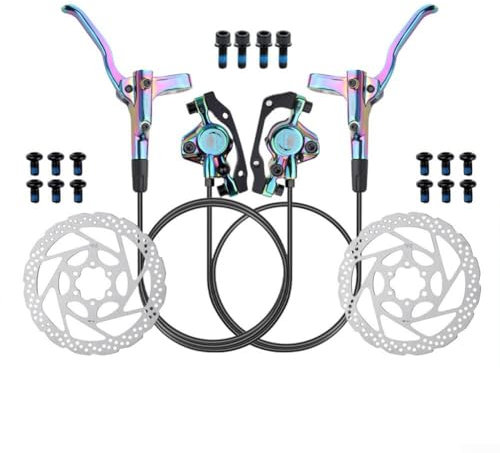 Freno a disco per mountain bike, freno idraulico a doppio pistone, set di freni a olio, controllo preciso per bici da strada e mountain bike (colorato)