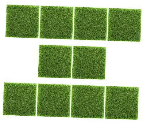 SEWOART 10 Stück Kunstrasenmatten 15x15cm Quadratisch Reißfeste Pp Kunststoff Grasmatten für Terrasse Balkon Garten Immergrüner Künstlicher Rasen für Innen und Außendeko