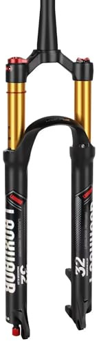LANXUANR 26/27,5/29 Zoll Mountainbike Gabel. Rückpralleinstellung. Gerade Gabelschaft/Konisches Gabelschaft Luftfederung, 100 mm Federweg, 9 mm Achse, Scheibenbremsen