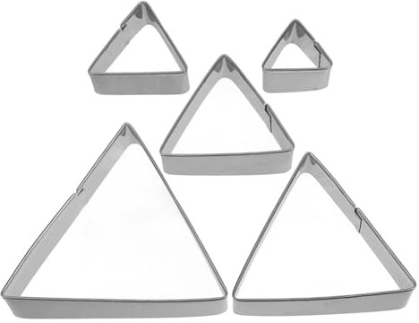 MUCKLILY 5Pièces Emporte Triangle Acier Inoxydable de Moules à Biscuits pour Gâteaux Pâtisseries Outils de Découpe Amusants pour Cuisine