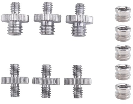 Fuhjythy 1/4 inch 3/8 inch Converter Threaded Screw Adapter Mount Set Camera/Tripod/Monopod/Ballhead/Light Stand