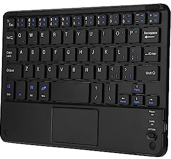 Fockety Ultraschlanke Kabellose Tastatur mit Touchpad für PC-Tablet, Low-Profile-Tasten für Leises Tippen, Lange Akkulaufzeit, Geeignet für Reisen