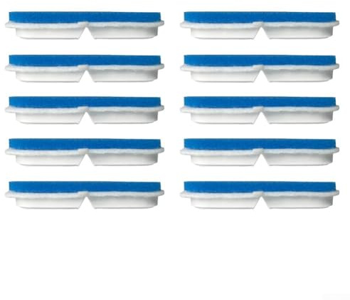 Replacement Activated Carbon for FT888 Cat Water Fountain, 10-Pack Blue Sponge Filter Elements for Pet Water Dispenser Accessories(FT888 - ABS Filter)