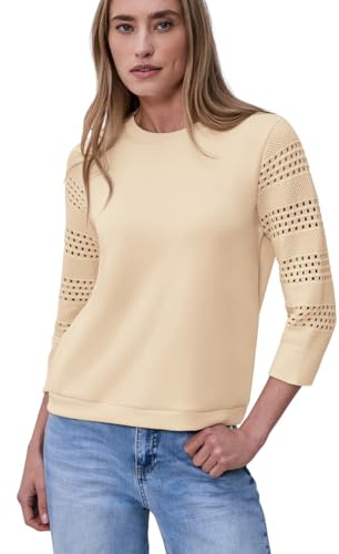 Damen Shirt mit Lochmuster-Ärmeln