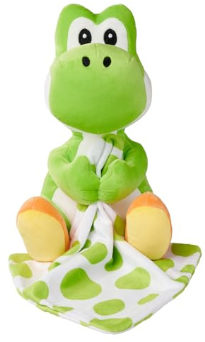 Simba My Mario Yoshi mit Schmusetuch – Plüschfigur (23 cm) mit Kuscheltuch, weiches Stofftier für Babys, Kinder & Fans, ab 0 Monaten