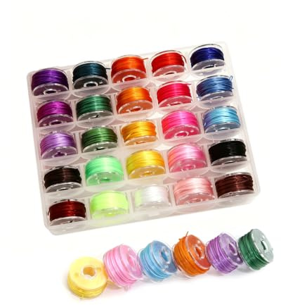 QEDBOJE Filo Elastico per Braccialetti, 1 Scatola 25 Colori, Filo per Braccialetti Stretch Alta Resistenza, Perfetto per Gioielli Fai Da Te e Bracciali Slip-On Duraturi