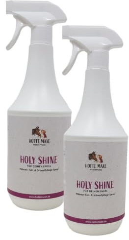 RL24 Hotte Maxe - Mähnen- & Schweifspray Holy Shine – Mähnenspray für Pferde – Leichtkämmspray für natürlichen Glanz – Staub- & schmutzabweisend – Fellglanzspray – 2 x 1000 ml (2er Set)