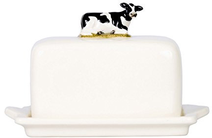Quail Ceramics Friesian Cow Butter Dish