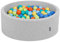 KiddyMoon Piscine À Balles pour Bébé Rond 90X30cm/300 Balles 7Cm Fosses À Boules Jouet Enfant, Gris Cl.:Vert Cl/Orange/Turq/Bleu/Babyblue/Jaune