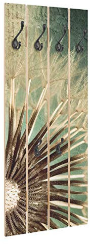 Bilderwelten Holz Wandgarderobe Closer Than Before - Haken schwarz, 100x40 cm