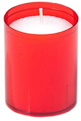 Unbekannt Kerzen Refill | Teelichteinsatz | extra Lange Brenndauer bis zu 24 Stunden | (Rot)
