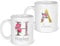 Personalised Mug Floral Initial with Name, Initial Mug, Gold, Rose Gold, Custom Gift for Her, Mum, Friend, Nan or Girls