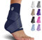 Sleeve Stars Ankle Brace for Women & Men, Ankle Wrap for Sprain, Compression Sleeve for Plantar Fasciitis Relief, Easy Customizable Support: w/Removable Strap (Single/Navy Blue)