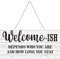 Hotop Funny Welcome Front Door Sign Welcome-ish Hanging Sign 12 x 6 Inch, Rustic Wall Farmhouse Door Decor for Home Porch Entryway Decor(Black Words with White Base)