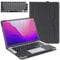 TYTX Case Compatible with MacBook Pro 14 inch M4 M3 M2 M1 A3112 A3185 A3401 A2918 A2992 A2779 A2442 Released in 2021-2024, Protective Leather Laptop Case Folio Book Cover with Keyboard Cover, Black