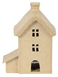 Clairefontaine ES Décopatch SA231C – Casa alta para decorar en papel maché marrón – Decoración – DIY y ocio creativo – 13 x 7,5 x 16,5 cm