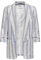 Only Onlelly-caro 3/4 Linen Blazer Tlr Noos Blazer, Femme, Manoir Anglais/Rayures : Cloud Dancer & Gris Violet, 44