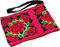 GURU SHOP Geldbeutel/Kosmetiktäschchen mit Folklore Stickerei - Schwarz/pink, Herren/Damen, Rosa, Synthetisch, Size:One Size, 11x15x3 cm, Kleine Taschen für Kosmetik, Schreibzeug, Mehr