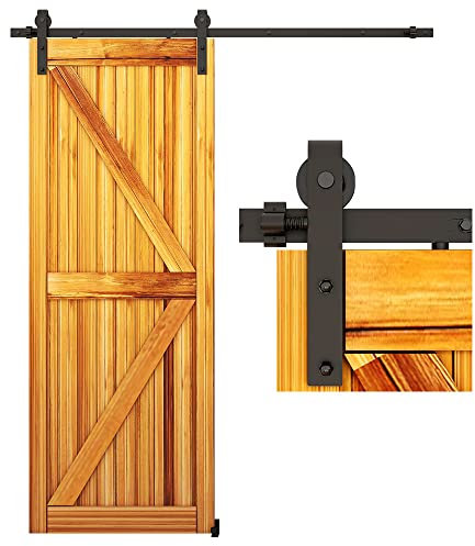 WOLFBIRD 294cm/9.6ft Schiebetürbeschlag Set Schiebetürsystem mit Bodenführung für Einzeltür Türbenutzung Laufschienen für Schiebetüren