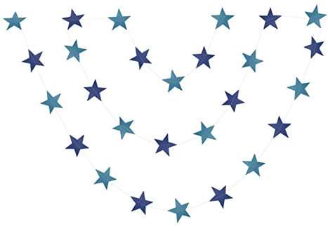 Wimpelkette Outdoor 4m 7/10 cm Glänzende Sternpapier Hängende Girlande Gold Silber Farbe Flagge Duschraum Hochzeit Ornamente Wimpelkette (Color : S04 Mix, Size : 10cm Star)