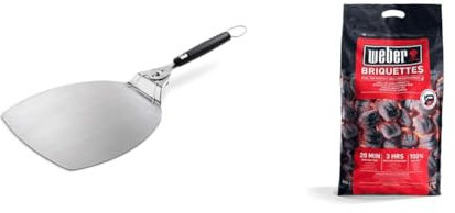 Weber Accessoire Barbecue 6691 Pelle à Pizza & Briquettes de Charbon - Sac 8 kg - Charbon de Bois pour Barbecues Combustible BBQ