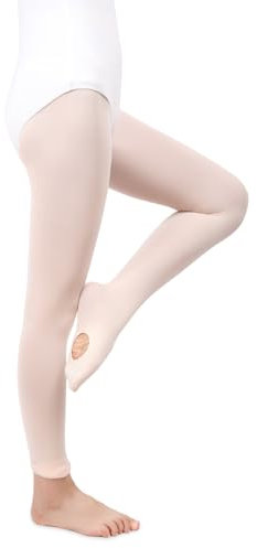 MYSSUCI Collant Danse Classique Fille Femmes 90 Denier Legging Danse Fille avec Trous pour Ballet, Yoga, Gymnastique (Rose,XS)