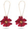Hängeohrringe mit Blumenmotiv, Hängeohrringe mit Blütenblattmotiv Gänseblümchen-Feen-Ohrringe für Damen Schicker Boho-Hochzeitsschmuck für Weihnachten Valentinstag Verlobung (Rot)