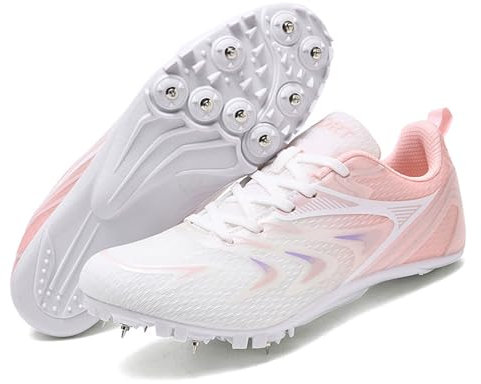 Scarpe da Atletica Leggera Tacchetti da Corsa Campestre Scarpe da Ginnastica Unisex Spikes Athletics 8 Chiodi Scarpe Sportive per Giovani Antiscivolo con Punte e Sprint Uomini Bambini e Donne,35-44 EU