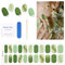 Semi Cured Gel Nail Wraps Green ,22 Pcs UV Gel Nail Strips Stickers with Tool Kit Save Time And Money Long Lasting Waterpoof Salon Quality DIY Manicure at Home
