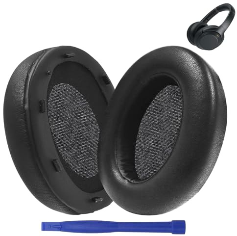 1 Pair Replacement Ear Pads for Sony WH-XB910 XB910N Extra Bass Noise Cancelling Headphones, Protein Leather Replacement Pads, Compatible with Sony WHXB910N Wireless Bluetooth Headset