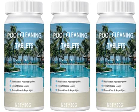 IUSPUYT 300g Pool Cleaning Tablets für Kristallklares Wasser,für Aufstellpools und Einbaupools